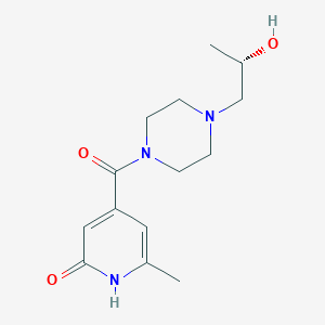 molecular formula C14H21N3O3 B7332850 4-[4-[(2S)-2-hydroxypropyl]piperazine-1-carbonyl]-6-methyl-1H-pyridin-2-one 