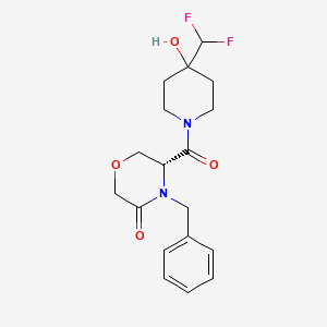 molecular formula C18H22F2N2O4 B7332888 (5R)-4-benzyl-5-[4-(difluoromethyl)-4-hydroxypiperidine-1-carbonyl]morpholin-3-one 