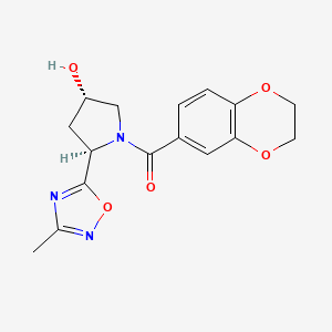 2,3-dihydro-1,4-benzodioxin-6-yl-[(2R,4S)-4-hydroxy-2-(3-methyl-1,2,4-oxadiazol-5-yl)pyrrolidin-1-yl]methanone