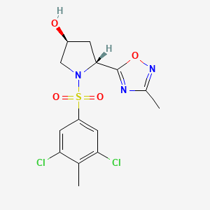 (3S,5R)-1-(3,5-dichloro-4-methylphenyl)sulfonyl-5-(3-methyl-1,2,4-oxadiazol-5-yl)pyrrolidin-3-ol