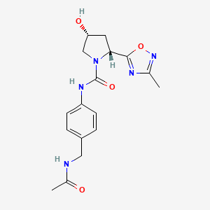 (2R,4R)-N-[4-(acetamidomethyl)phenyl]-4-hydroxy-2-(3-methyl-1,2,4-oxadiazol-5-yl)pyrrolidine-1-carboxamide