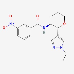 N-[(2R,3S)-2-(1-ethylpyrazol-4-yl)oxan-3-yl]-3-nitrobenzamide