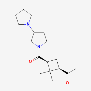 1-[(1R,3S)-2,2-dimethyl-3-(3-pyrrolidin-1-ylpyrrolidine-1-carbonyl)cyclobutyl]ethanone