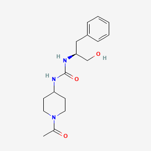 molecular formula C17H25N3O3 B7333056 1-(1-acetylpiperidin-4-yl)-3-[(2S)-1-hydroxy-3-phenylpropan-2-yl]urea 