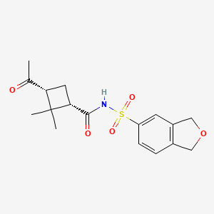 molecular formula C17H21NO5S B7333060 (1S,3R)-3-acetyl-N-(1,3-dihydro-2-benzofuran-5-ylsulfonyl)-2,2-dimethylcyclobutane-1-carboxamide 