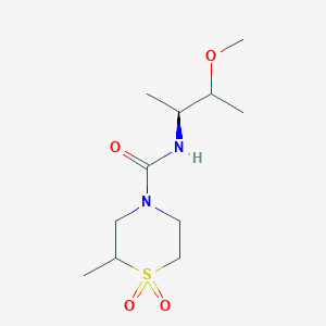 molecular formula C11H22N2O4S B7333089 N-[(2S)-3-methoxybutan-2-yl]-2-methyl-1,1-dioxo-1,4-thiazinane-4-carboxamide 