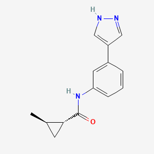 (1R,2R)-2-methyl-N-[3-(1H-pyrazol-4-yl)phenyl]cyclopropane-1-carboxamide