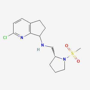 2-chloro-N-[[(2R)-1-methylsulfonylpyrrolidin-2-yl]methyl]-6,7-dihydro-5H-cyclopenta[b]pyridin-7-amine