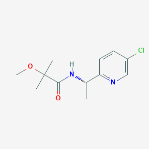 molecular formula C12H17ClN2O2 B7333114 N-[(1S)-1-(5-chloropyridin-2-yl)ethyl]-2-methoxy-2-methylpropanamide 