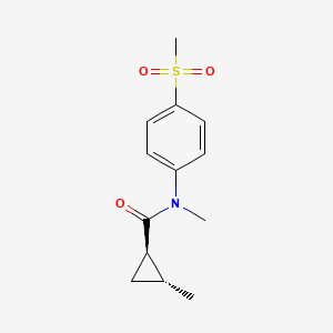 molecular formula C13H17NO3S B7333135 (1R,2R)-N,2-dimethyl-N-(4-methylsulfonylphenyl)cyclopropane-1-carboxamide 