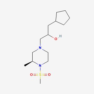 molecular formula C14H28N2O3S B7333138 1-cyclopentyl-3-[(3S)-3-methyl-4-methylsulfonylpiperazin-1-yl]propan-2-ol 