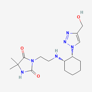 3-[2-[[(1S,2R)-2-[4-(hydroxymethyl)triazol-1-yl]cyclohexyl]amino]ethyl]-5,5-dimethylimidazolidine-2,4-dione