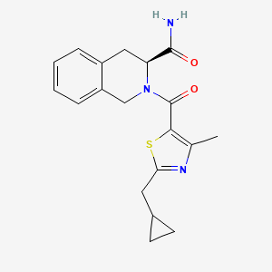 (3S)-2-[2-(cyclopropylmethyl)-4-methyl-1,3-thiazole-5-carbonyl]-3,4-dihydro-1H-isoquinoline-3-carboxamide