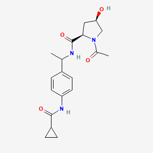 (2R,4R)-1-acetyl-N-[1-[4-(cyclopropanecarbonylamino)phenyl]ethyl]-4-hydroxypyrrolidine-2-carboxamide