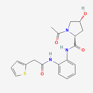 (2R,4R)-1-acetyl-4-hydroxy-N-[2-[(2-thiophen-2-ylacetyl)amino]phenyl]pyrrolidine-2-carboxamide