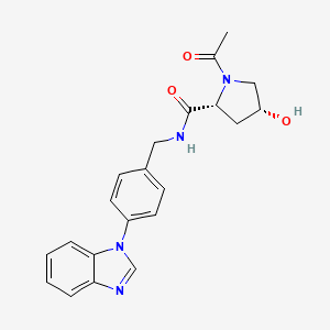 (2R,4R)-1-acetyl-N-[[4-(benzimidazol-1-yl)phenyl]methyl]-4-hydroxypyrrolidine-2-carboxamide