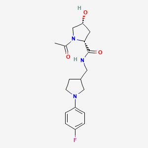 (2R,4R)-1-acetyl-N-[[1-(4-fluorophenyl)pyrrolidin-3-yl]methyl]-4-hydroxypyrrolidine-2-carboxamide