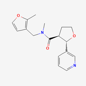 molecular formula C17H20N2O3 B7333250 (2S,3S)-N-methyl-N-[(2-methylfuran-3-yl)methyl]-2-pyridin-3-yloxolane-3-carboxamide 