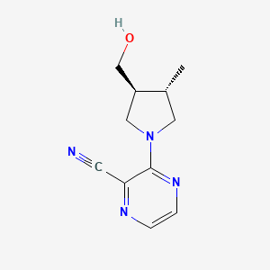 molecular formula C11H14N4O B7333293 3-[(3S,4S)-3-(hydroxymethyl)-4-methylpyrrolidin-1-yl]pyrazine-2-carbonitrile 