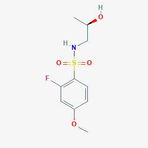 molecular formula C10H14FNO4S B7333306 2-fluoro-N-[(2R)-2-hydroxypropyl]-4-methoxybenzenesulfonamide 