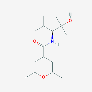 N-[(3S)-2-hydroxy-2,4-dimethylpentan-3-yl]-2,6-dimethyloxane-4-carboxamide