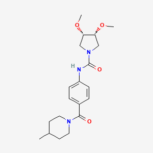 (3S,4R)-3,4-dimethoxy-N-[4-(4-methylpiperidine-1-carbonyl)phenyl]pyrrolidine-1-carboxamide