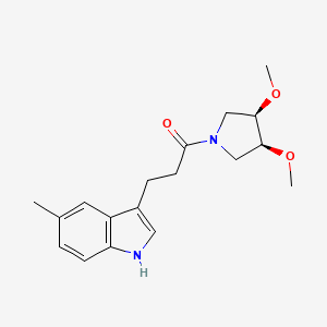 molecular formula C18H24N2O3 B7333366 1-[(3R,4S)-3,4-dimethoxypyrrolidin-1-yl]-3-(5-methyl-1H-indol-3-yl)propan-1-one 