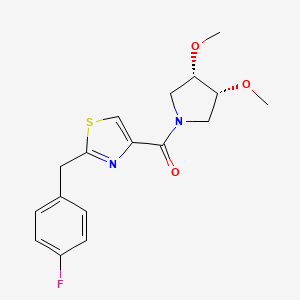 [(3S,4R)-3,4-dimethoxypyrrolidin-1-yl]-[2-[(4-fluorophenyl)methyl]-1,3-thiazol-4-yl]methanone