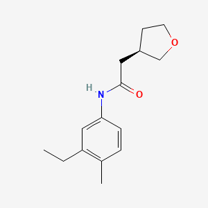 molecular formula C15H21NO2 B7333374 N-(3-ethyl-4-methylphenyl)-2-[(3R)-oxolan-3-yl]acetamide 