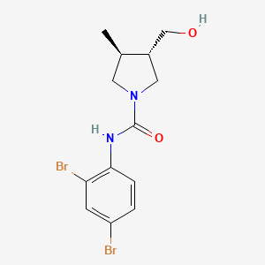 molecular formula C13H16Br2N2O2 B7333379 (3S,4S)-N-(2,4-dibromophenyl)-3-(hydroxymethyl)-4-methylpyrrolidine-1-carboxamide 