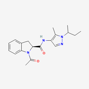 (2S)-1-acetyl-N-(1-butan-2-yl-5-methylpyrazol-4-yl)-2,3-dihydroindole-2-carboxamide