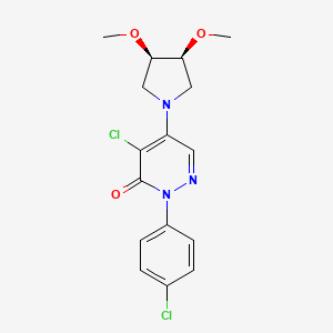 4-chloro-2-(4-chlorophenyl)-5-[(3R,4S)-3,4-dimethoxypyrrolidin-1-yl]pyridazin-3-one