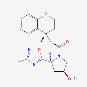 [(2R,4S)-4-hydroxy-2-(3-methyl-1,2,4-oxadiazol-5-yl)pyrrolidin-1-yl]-[(1'R,4S)-spiro[2,3-dihydrochromene-4,2'-cyclopropane]-1'-yl]methanone