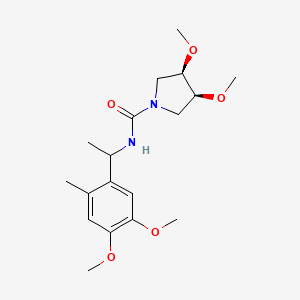 molecular formula C18H28N2O5 B7333404 (3R,4S)-N-[1-(4,5-dimethoxy-2-methylphenyl)ethyl]-3,4-dimethoxypyrrolidine-1-carboxamide 