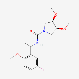 molecular formula C16H23FN2O4 B7333407 (3R,4S)-N-[1-(5-fluoro-2-methoxyphenyl)ethyl]-3,4-dimethoxypyrrolidine-1-carboxamide 