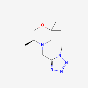 molecular formula C10H19N5O B7333409 (5S)-2,2,5-trimethyl-4-[(1-methyltetrazol-5-yl)methyl]morpholine 