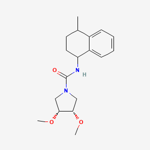 molecular formula C18H26N2O3 B7333423 (3R,4S)-3,4-dimethoxy-N-(4-methyl-1,2,3,4-tetrahydronaphthalen-1-yl)pyrrolidine-1-carboxamide 