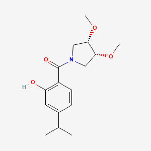 molecular formula C16H23NO4 B7333445 [(3S,4R)-3,4-dimethoxypyrrolidin-1-yl]-(2-hydroxy-4-propan-2-ylphenyl)methanone 