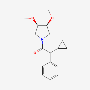 molecular formula C17H23NO3 B7333453 2-cyclopropyl-1-[(3S,4R)-3,4-dimethoxypyrrolidin-1-yl]-2-phenylethanone 