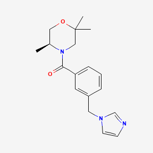 molecular formula C18H23N3O2 B7333486 [3-(imidazol-1-ylmethyl)phenyl]-[(5S)-2,2,5-trimethylmorpholin-4-yl]methanone 