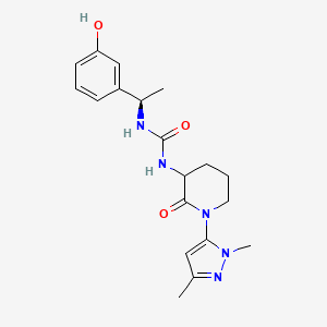 molecular formula C19H25N5O3 B7333500 1-[1-(2,5-dimethylpyrazol-3-yl)-2-oxopiperidin-3-yl]-3-[(1R)-1-(3-hydroxyphenyl)ethyl]urea 