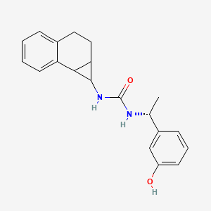 molecular formula C20H22N2O2 B7333520 1-(1a,2,3,7b-tetrahydro-1H-cyclopropa[a]naphthalen-1-yl)-3-[(1R)-1-(3-hydroxyphenyl)ethyl]urea 