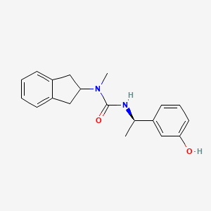 molecular formula C19H22N2O2 B7333524 1-(2,3-dihydro-1H-inden-2-yl)-3-[(1R)-1-(3-hydroxyphenyl)ethyl]-1-methylurea 