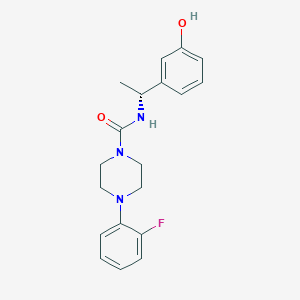 molecular formula C19H22FN3O2 B7333542 4-(2-fluorophenyl)-N-[(1R)-1-(3-hydroxyphenyl)ethyl]piperazine-1-carboxamide 