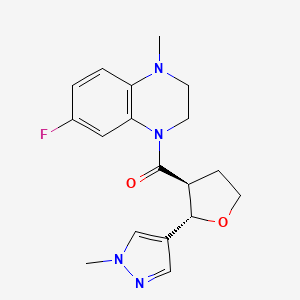 (7-fluoro-4-methyl-2,3-dihydroquinoxalin-1-yl)-[(2S,3S)-2-(1-methylpyrazol-4-yl)oxolan-3-yl]methanone