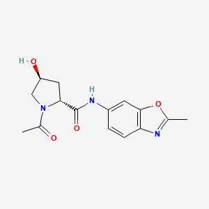 (2R,4S)-1-acetyl-4-hydroxy-N-(2-methyl-1,3-benzoxazol-6-yl)pyrrolidine-2-carboxamide