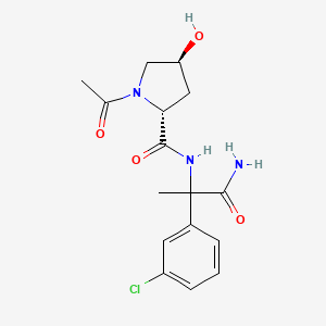 (2R,4S)-1-acetyl-N-[1-amino-2-(3-chlorophenyl)-1-oxopropan-2-yl]-4-hydroxypyrrolidine-2-carboxamide