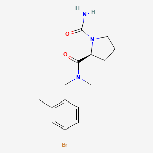 (2S)-2-N-[(4-bromo-2-methylphenyl)methyl]-2-N-methylpyrrolidine-1,2-dicarboxamide