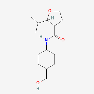 molecular formula C15H27NO3 B7333631 N-[4-(hydroxymethyl)cyclohexyl]-2-propan-2-yloxolane-3-carboxamide 