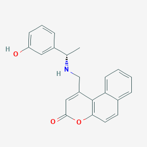 molecular formula C22H19NO3 B7333664 1-[[[(1S)-1-(3-hydroxyphenyl)ethyl]amino]methyl]benzo[f]chromen-3-one 